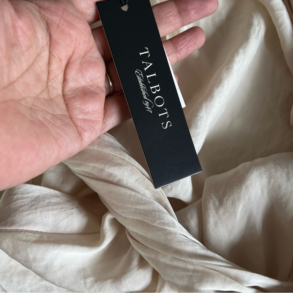 Talbots Cream Ruched Blouse - Picture 7 of 12